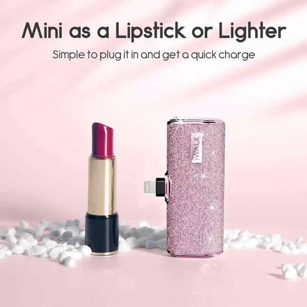 iWalk 4500mAh Lightning Pocket Power Bank - Pink Diamond