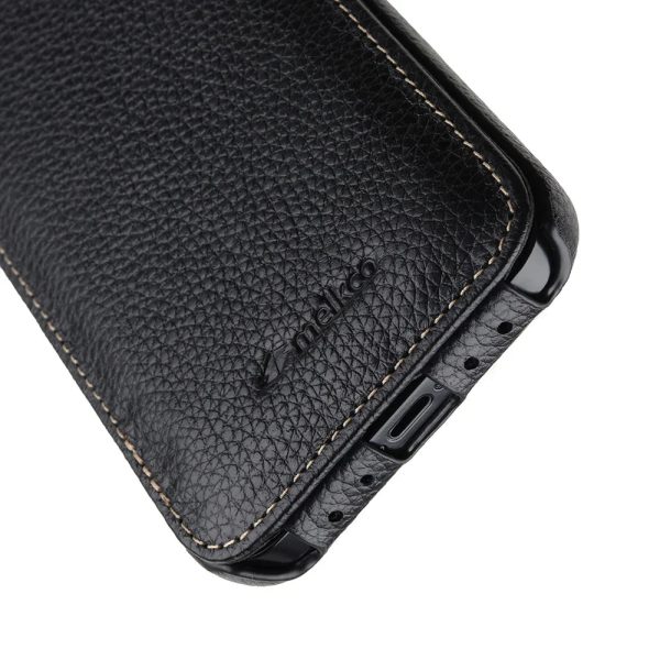 Melkco iPhone 12 Pro Max Jacka Series Premium Leather Cover- Black - Tashqila