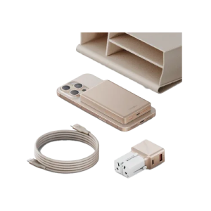 Energea Voyager Kit Travel World Adapter 25w + Power Bank 10000Mah + Cable 1.5M + Pouch - Beige - Tashqila