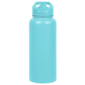 Fifty/Fifty 1L Bottle With Straw Cap - Aquamarine - Tashqila