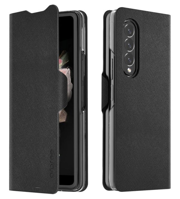 Araree Bonnet Diary Flip Case For Samsung Galaxy Z Fold 3 - Black - Tashqila