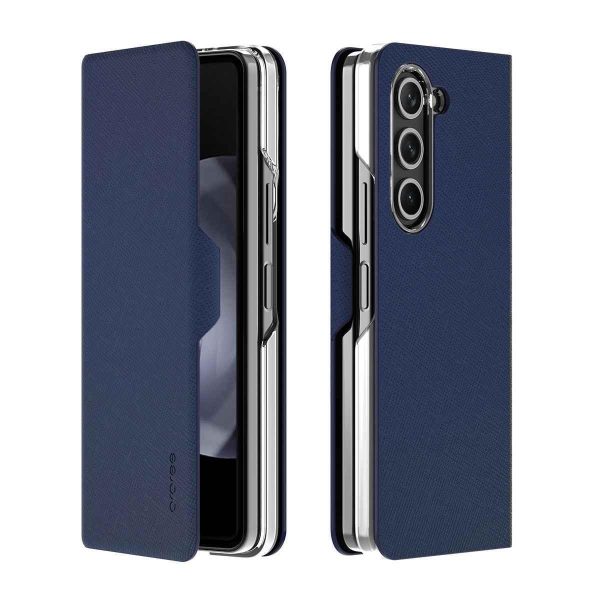 Araree Z Fold 5 Bonnet Diary Flip Case - Ash Blue