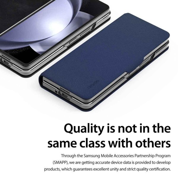 Araree Z Fold 5 Bonnet Diary Flip Case - Ash Blue