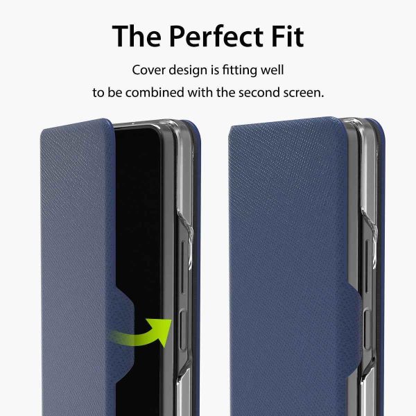 Araree Z Fold 5 Bonnet Diary Flip Case - Ash Blue