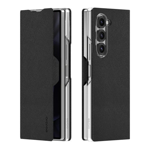 Araree Samsung Z Fold 6 Bonnet Diary Case - Black - Tashqila