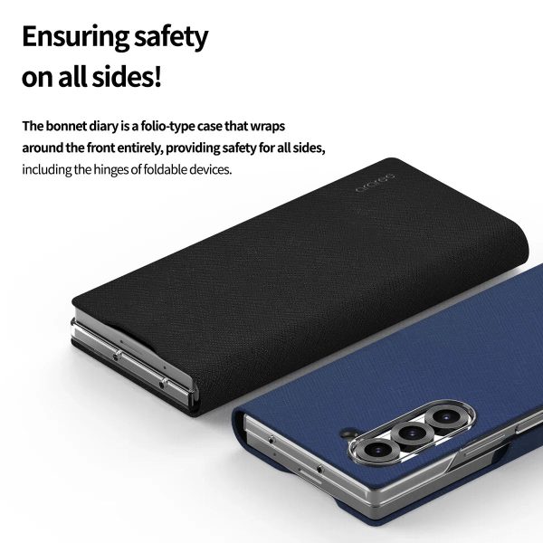 Araree Samsung Z Fold 6 Bonnet Diary Case - Blue - Tashqila