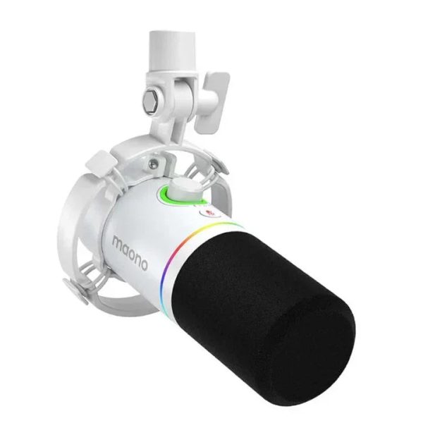 Maonocaster PD200X USB/XLR Dynamic Gaming RGB Microphone – White - Tashqila