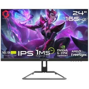GAMEON 24" FHD, 165Hz, 1ms Flat Gaming Monitor - Black - Tashqila