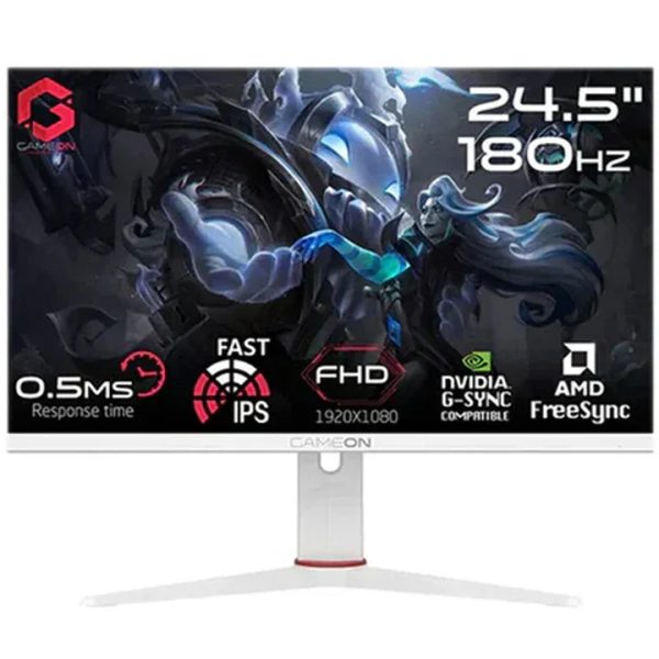 GAMEON Artic Pro Series 24" FHD, 180Hz, 0.5ms, Flat Gaming Monitor (Support PS5) - White - Tashqila