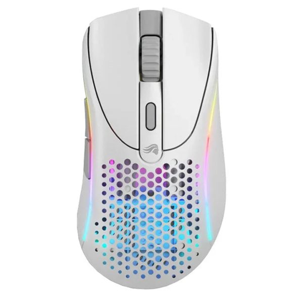 Glorious Model DV2 Wireless RGB Gaming Mouse - Matte White - Tashqila