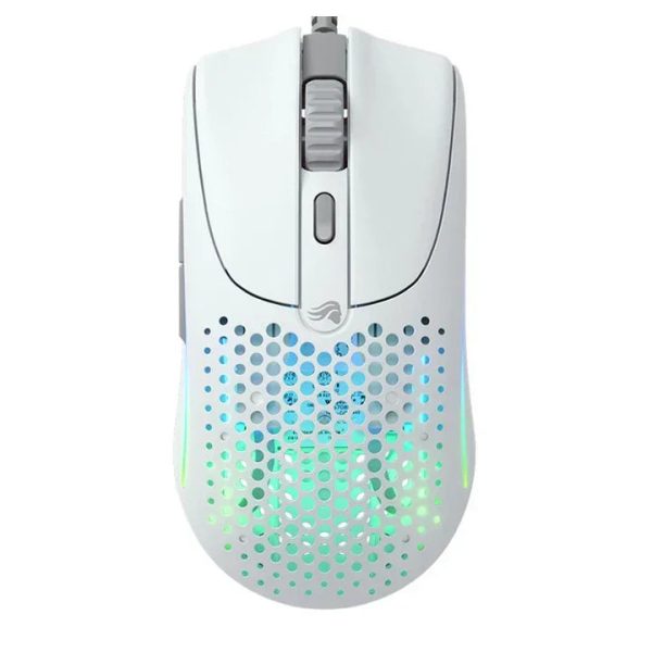Glorious Model O2 Wired RGB Gaming Mouse - Matte White - Tashqila