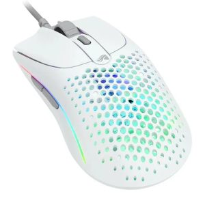Glorious Model O2 Wired RGB Gaming Mouse - Matte White - Tashqila
