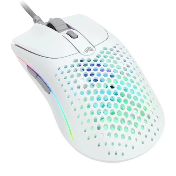 Glorious Model O2 Wired RGB Gaming Mouse - Matte White - Tashqila