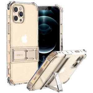 Araree Mach Stand Case For iPhone 12 Pro Max - Glitter Clear - Tashqila