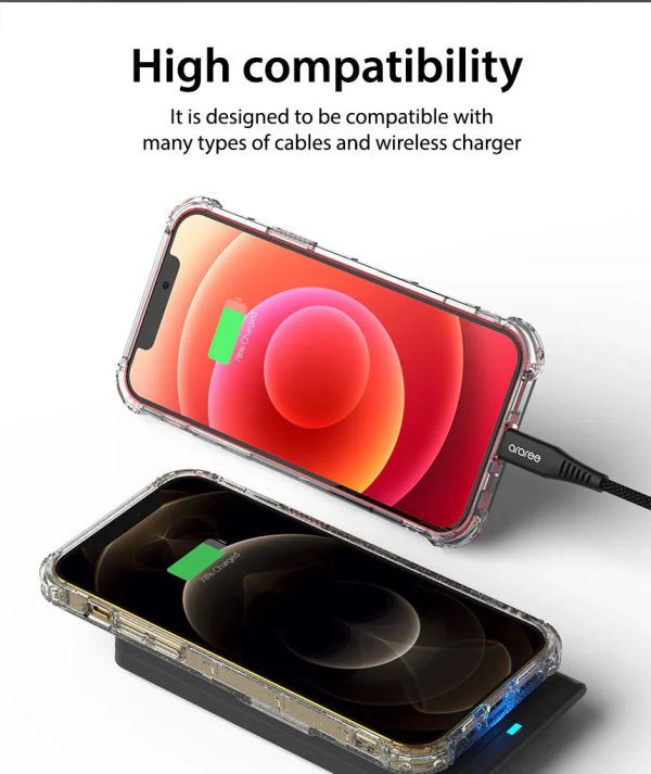 Araree Mach Stand Case For iPhone 12 Pro Max - Glitter Clear - Tashqila