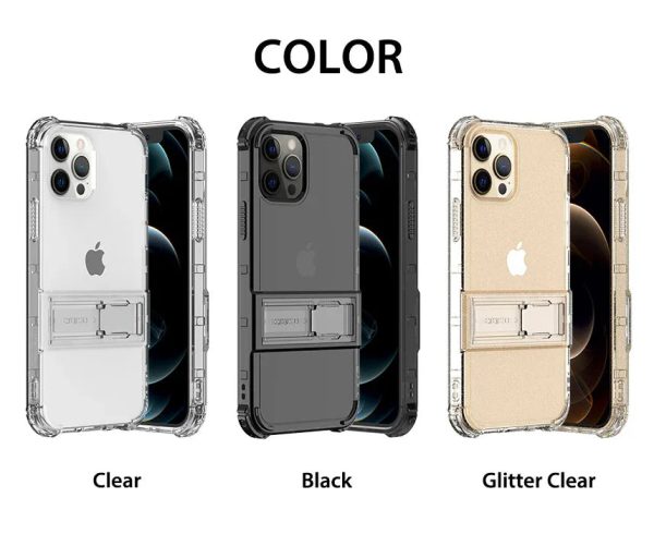 Araree Mach Stand Case For iPhone 12 Pro Max - Glitter Clear - Tashqila