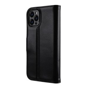 Melkco iPhone 13 Pro Premium Leather Book Cover - Black - Tashqila