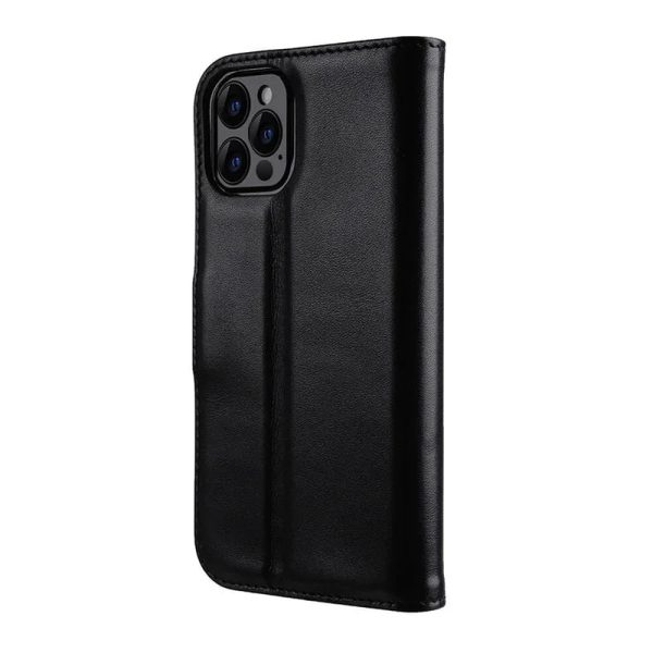 Melkco iPhone 13 Pro Premium Leather Book Cover - Black - Tashqila