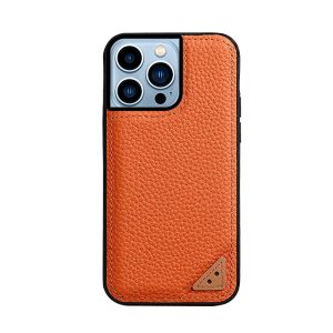 Melkco iPhone 13 Pro Ingenuity Series Premium Leather Cover - Orange - Tashqila