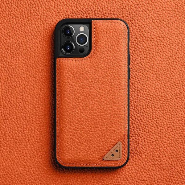Melkco iPhone 13 Pro Ingenuity Series Premium Leather Cover - Orange - Tashqila