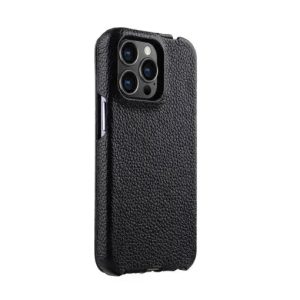 Melkco iPhone 14 Pro Max Jacka Series Premium Leather Cover - Black - Tashqila