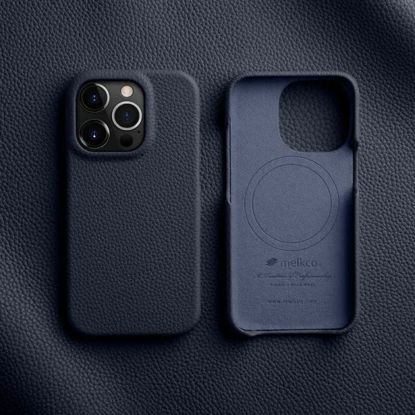 Melkco iPhone 13 Pro Max Premium Leather Cover - Dark Blue - Tashqila