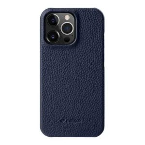 Melkco iPhone 14 Pro Premium Leather Magsafe Cover - Dark Blue - Tashqila