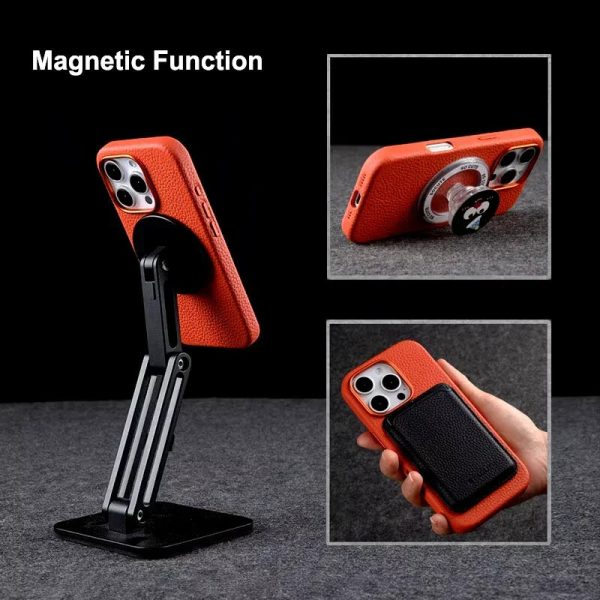 iPhone 16 Pro Max Melkco Origin Paris Premium Leather Magsafe Cover - Black - Tashqila