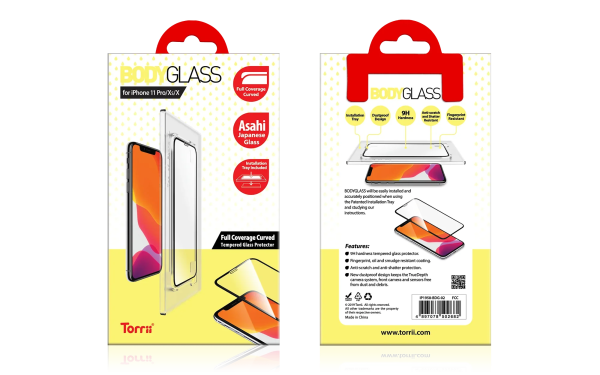 Torrii Bodyglass Full Coverage Curved For iPhone 11 Pro - Black - Tashqila
