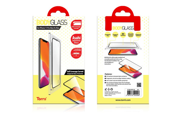 Torrii Bodyglass Full Coverage Curved For iPhone 11 Pro Max - Black - Tashqila