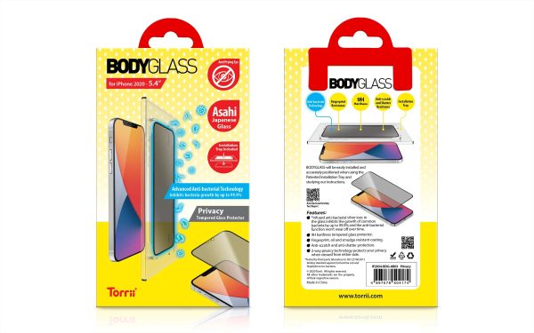 Torrii Bodyglass Anti-Bacterial Coating For iPhone 12 Mini - Privacy - Tashqila