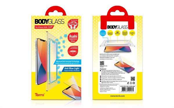 Torrii Bodyglass Anti-Bacterial Coating For iPhone 12 Mini - Anti Blue Light - Tashqila