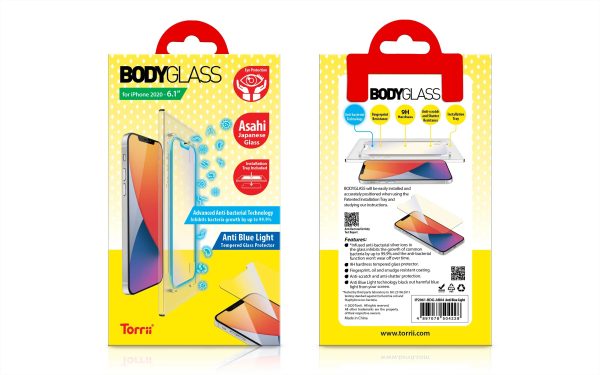 Torrii Bodyglass Anti-Bacterial Coating For iPhone 12 & 12 Pro - Anti Blue Light - Tashqila