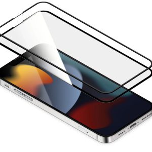 Torrii Bodyglass Screen Protector For iPhone 13/13 Pro Anti-Bacterial Coating - Full Coverage + Silicone Frame - Black - Tashqila