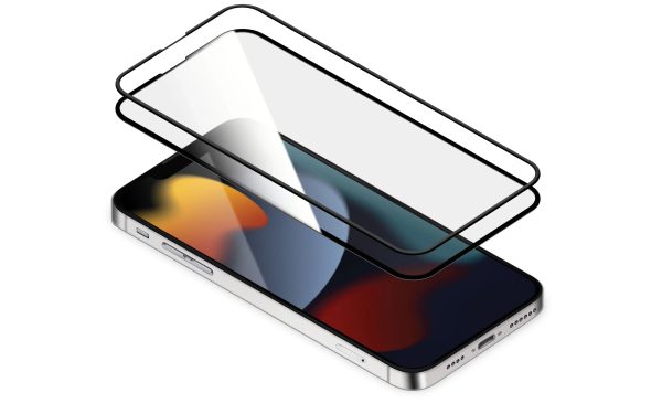Torrii Bodyglass Screen Protector For iPhone 13/13 Pro Anti-Bacterial Coating - Full Coverage + Silicone Frame - Black - Tashqila