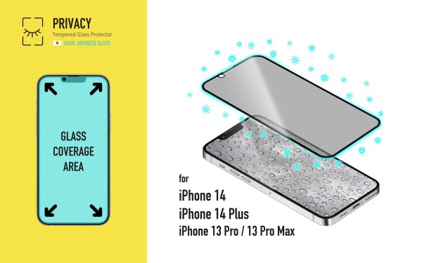 Torrii Bodyglass Screen Protector Anti-Bacterial Coating For iPhone 14 - Full Privacy - Tashqila