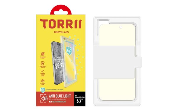 Torrii Bodyglass Screen Protector Anti-Bacterial Coating For iPhone 14 Pro Max – Anti Blue Light Clear - Tashqila