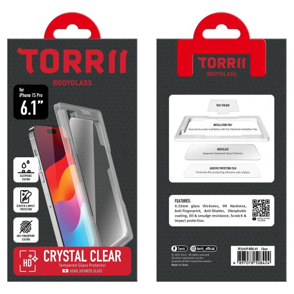 Torrii Bodyglass Screen Protector For iPhone 15 Pro – Clear - Tashqila