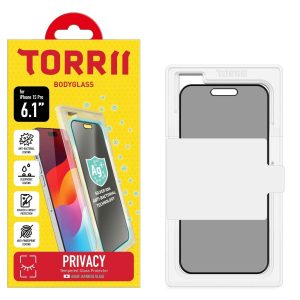 iPhone 15 Pro Torrii Bodyglass Screen Protector Anti-Bacterial Coating - Privacy Black
