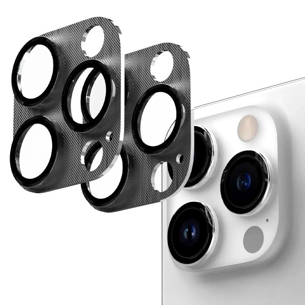 Araree C-Sub Core MB Camera Lense Protector Tempered Glass With Metal Base For iPhone 15 Pro / 15 Pro Max - Black - Tashqila