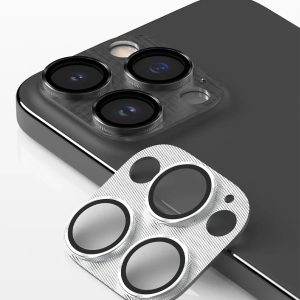 Araree C-Sub Core MB Camera Lense Protector Tempered Glass With Metal Base For iPhone 15 Pro / 15 Pro Max - Silver - Tashqila