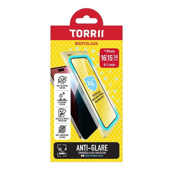 iPhone 16 & 15 & 14 Pro Torrii Bodyglass Screen Protector Glass - Anti-Glare - Tashqila