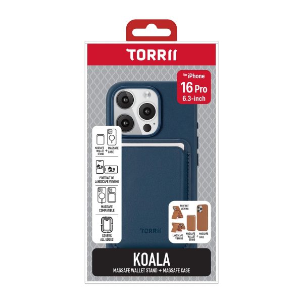 iPhone 16 Pro Torrii Koala MagSafe Case + Wallet Stand - Navy - Tashqila