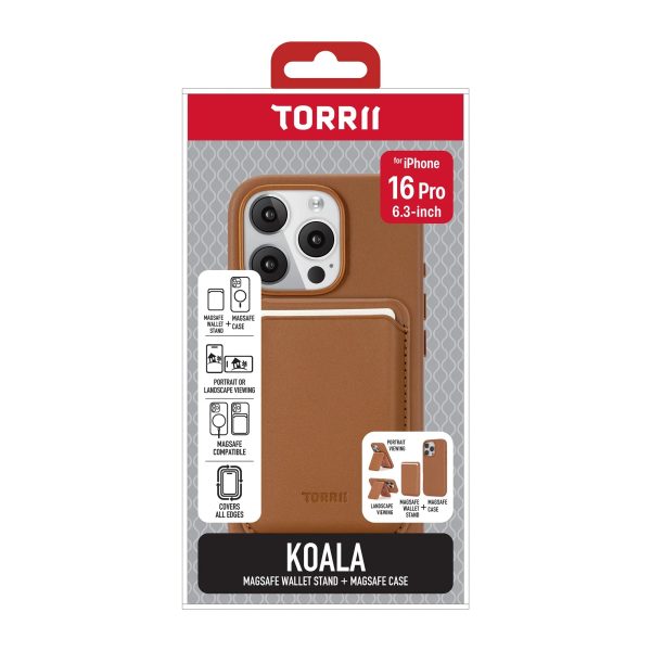 iPhone 16 Pro Torrii Koala MagSafe Case + Wallet Stand - Brown - Tashqila