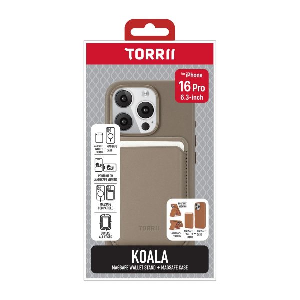 iPhone 16 Pro Torrii Koala MagSafe Case + Wallet Stand - Slate Gray - Tashqila