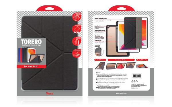 Torrii Torero Case With Pencil Slot For Apple iPad 10.2 (2019) - Black - Tashqila