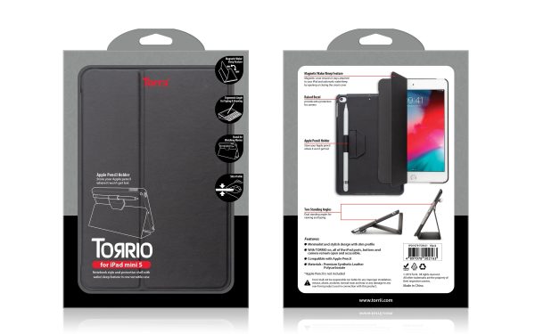 Torrii Torrio Wallet For iPad Mini 5 2019 With Apple Pencil Holder - Black - Tashqila