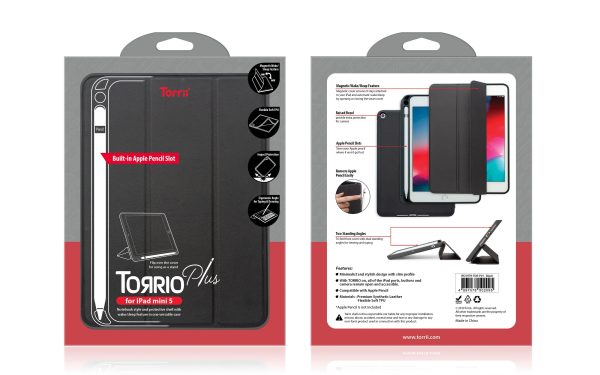 Torrii Torrio Plus Wallet For iPad Mini 5 2019 With Apple Pencil Slot - Black - Tashqila