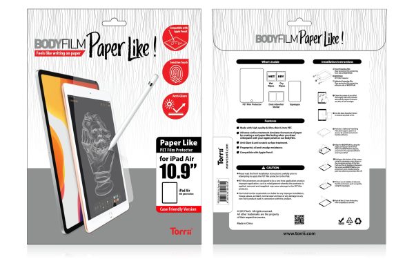 Torrii Bodyfilm Paper Like Pet Film Protector For iPad Air 10.9 (2020) - Clear - Tashqila