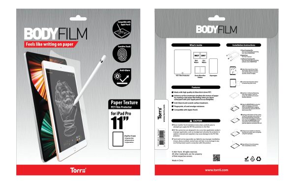 Torrii Bodyfilm Paper Like Screen Protector For iPad Pro 11 (2021/2020/2018) - Clear - Tashqila